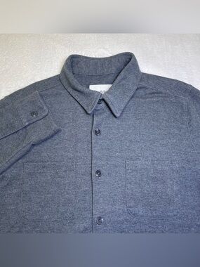 Goodfellow & Co Men’s Large Charcoal Grey Knit Long Sleeve Button Up Shirt